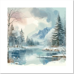 Winter Lake Posters and Art